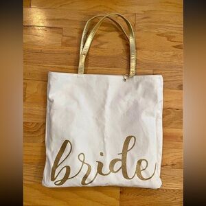 12th Tribe reversible Gold and Cream Bride Tote